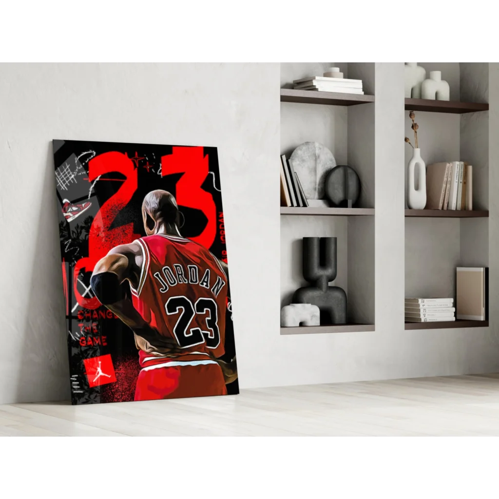 Legendary 23 Basketball Jersey Glass Wall Art Print