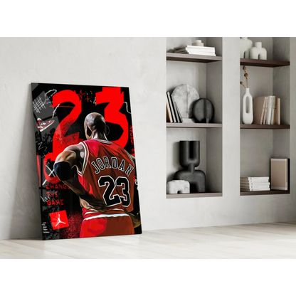Legendary 23 Basketball Jersey Glass Wall Art Print