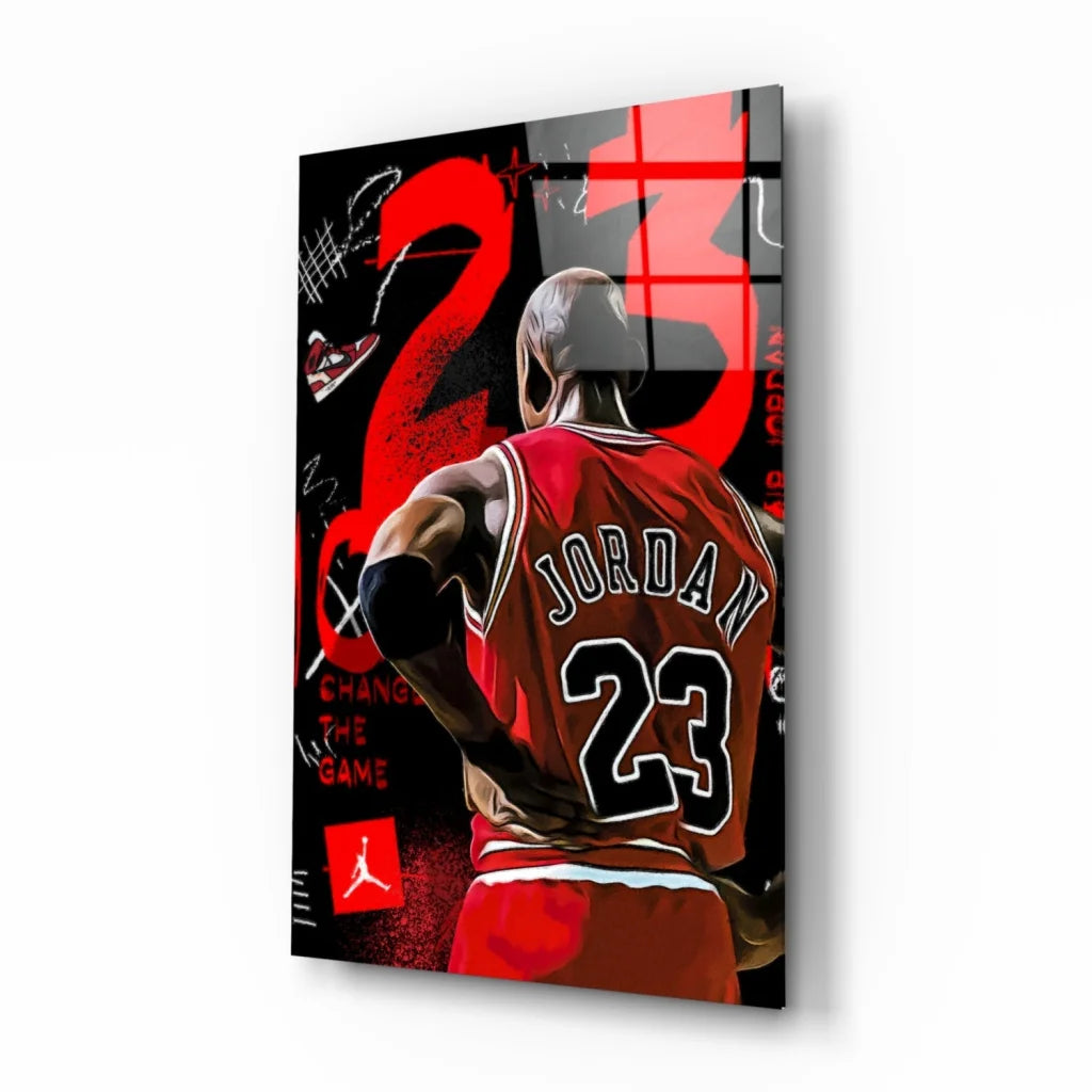 Legendary 23 Basketball Jersey Glass Wall Art Print