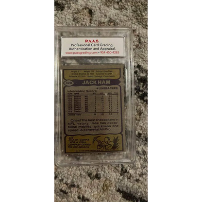 Graded vintage Jack Ham football trading card from 1979 Topps, a true ham card treasure