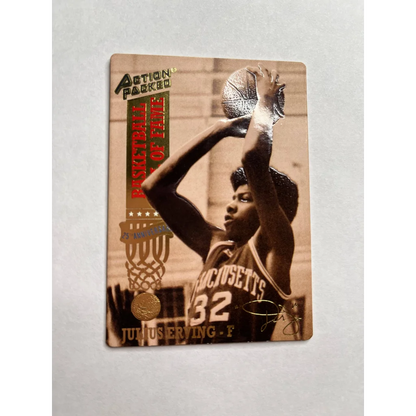 Sepia-toned Julius Erving basketball trading card from his Hall of Fame 76ers era