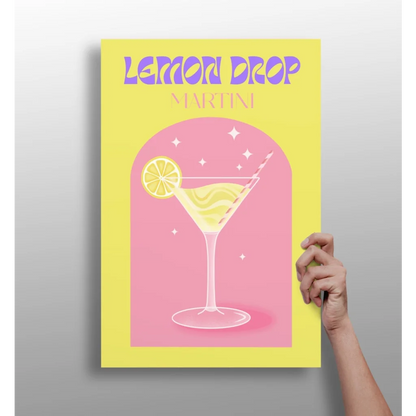Lemon Drop Martini Insigne Aluminum Print with Modern Elegance | Insigneart USA | vintageantiquesgifts.com