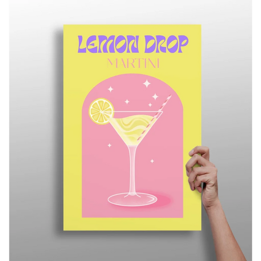 Lemon Drop Martini Insigne Aluminum Print with Modern Elegance | Insigneart USA | vintageantiquesgifts.com