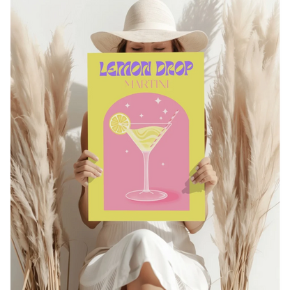 Lemon Drop Martini Insigne Aluminum Print with Modern Elegance | Contemporary Home Wall Art | vintageantiquesgifts.com