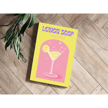 Lemon Drop Martini Insigne Aluminum Print with Modern Elegance | Modern Wall Art Decor | vintageantiquesgifts.com