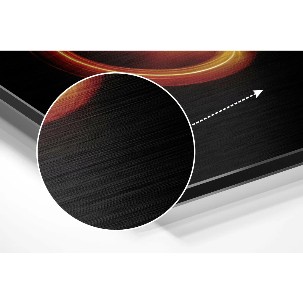 Glowing Leo zodiac sign on brushed aluminium dibond art print