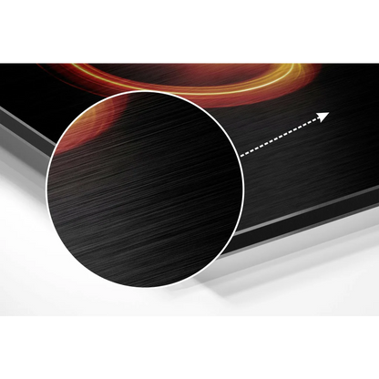 Glowing Leo zodiac sign on brushed aluminium dibond art print