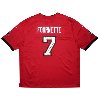 Leonard Fournette autographed Tampa Bay Buccaneers red Nike jersey #7
