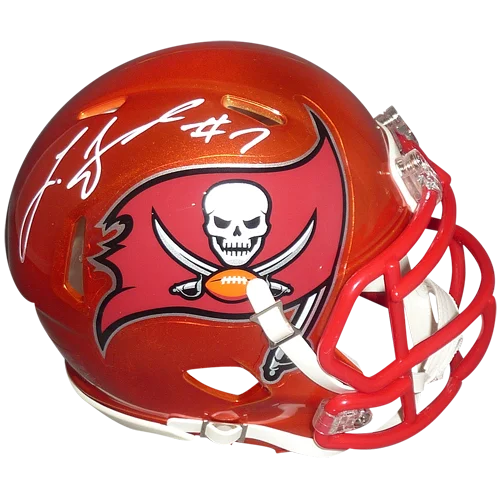 Leonard Fournette autographed red Tampa Bay Buccaneers mini helmet