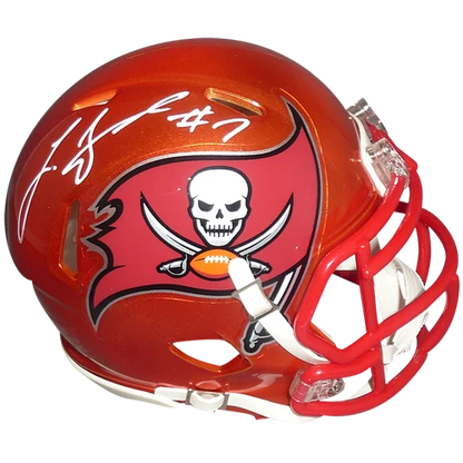 Leonard Fournette autographed red Tampa Bay Buccaneers mini helmet