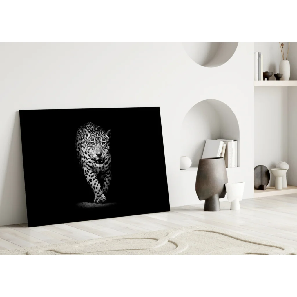 Stunning Leopard Canvas Wall Art in Bold Black and White | Modern Wall Art Decor | vintageantiquesgifts.com