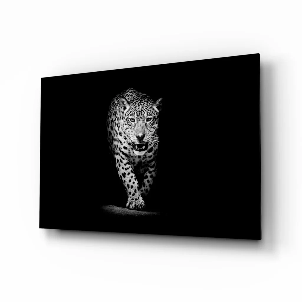 Stunning Leopard Canvas Wall Art in Bold Black and White | Insigneart USA | vintageantiquesgifts.com