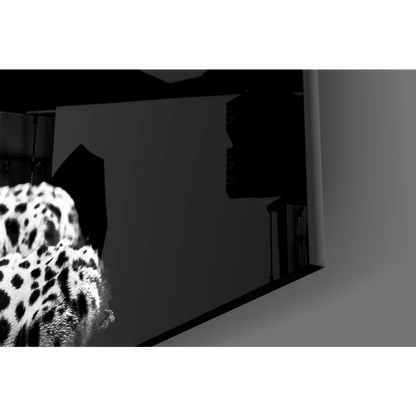 Black and white leopard spotted canvas wall art