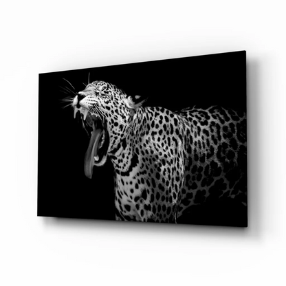 Roaring Leopard Black and White Canvas Wall Art Print | Insigneart USA | vintageantiquesgifts.com