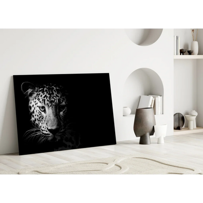 Stunning Leopard Face Canvas Wall Art in Bold Black and White | Modern Wall Art Decor | vintageantiquesgifts.com