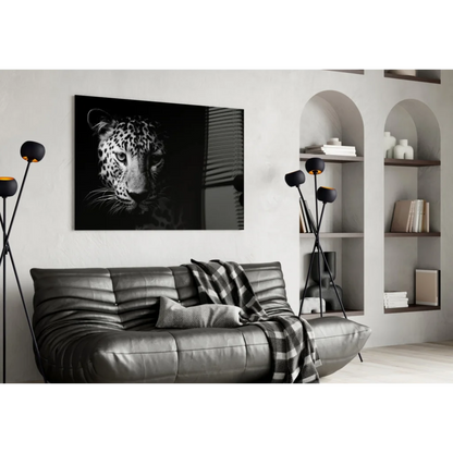 Stunning Leopard Face Canvas Wall Art in Bold Black and White | Contemporary Home Wall Art | vintageantiquesgifts.com