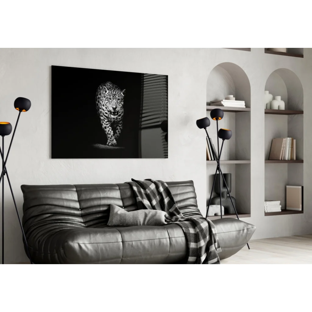 Stunning Leopard Canvas Wall Art in Bold Black and White | Contemporary Home Wall Art | vintageantiquesgifts.com
