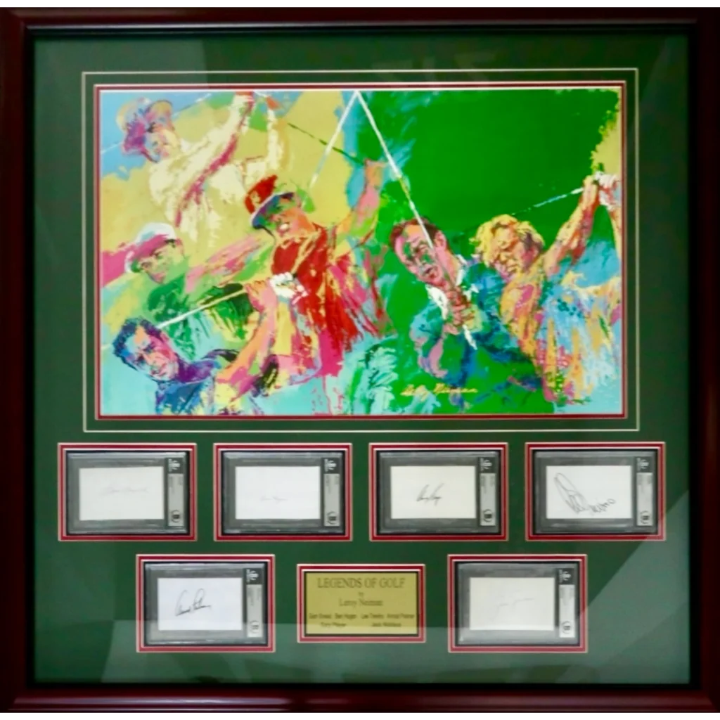 LeRoy Neiman Golf Champions framed print with 6 signatures