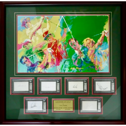 LeRoy Neiman Golf Champions framed print with 6 signatures