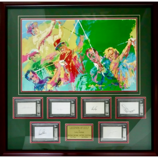 LeRoy Neiman Golf Champions framed print with 6 signatures