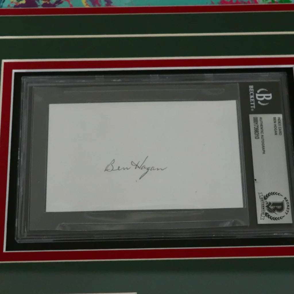 Leroy Neiman Golf Champions framed print with Hogan signature and Beckett slab