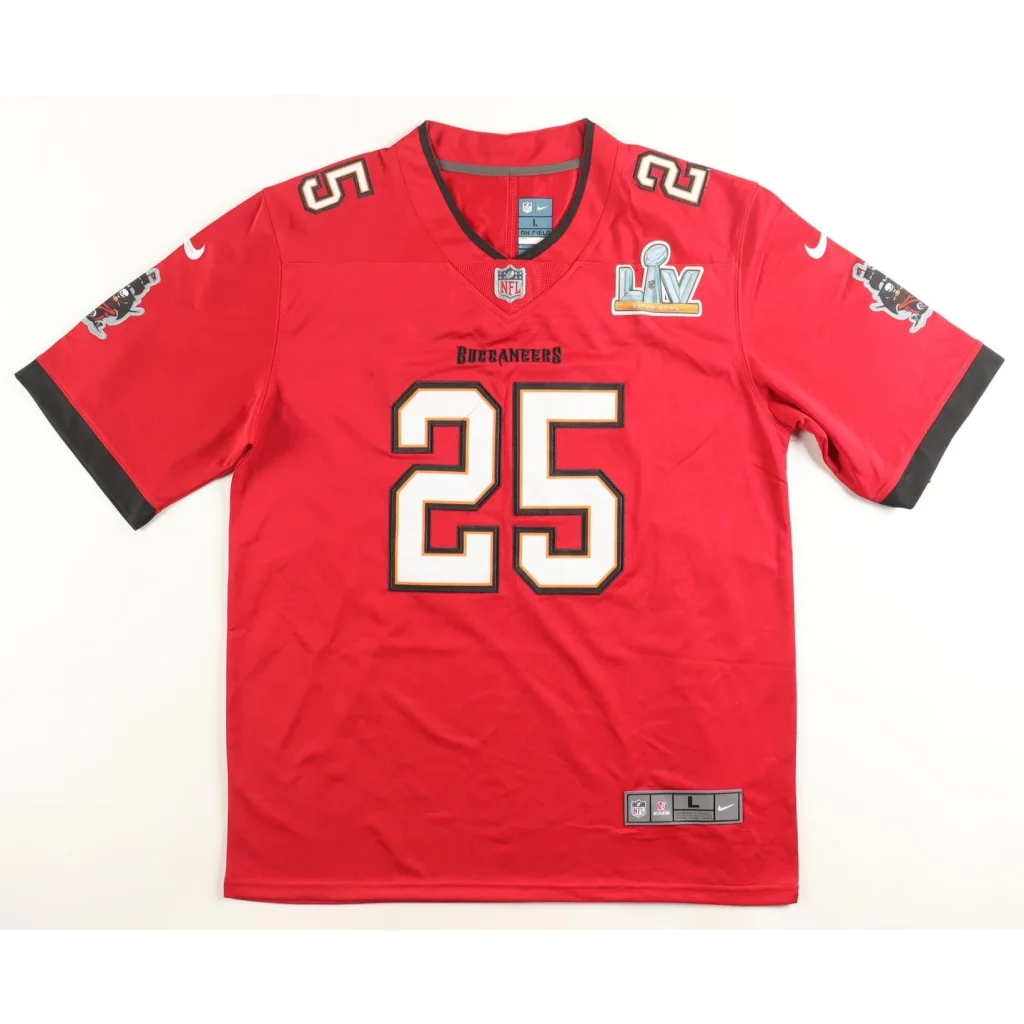 LeSean McCoy signed Buccaneers Nike jersey with JSA COA, red #25