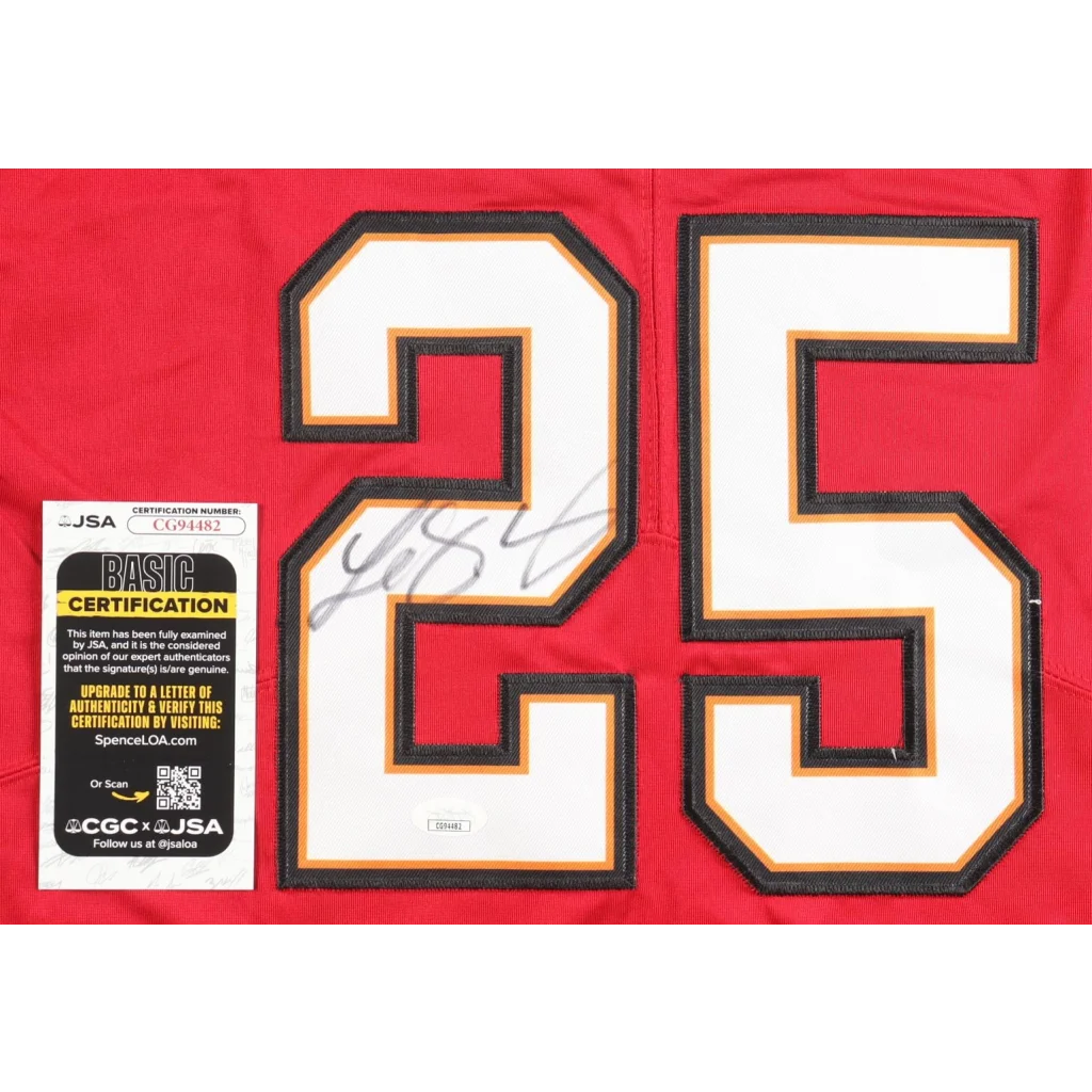 Back of LeSean McCoy signed Nike jersey #25 with JSA COA