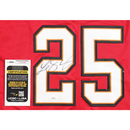 Back of LeSean McCoy signed Nike jersey #25 with JSA COA