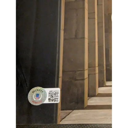 Holographic Beckett authentication sticker with QR code on Lew Temple autographed 8x10 photo