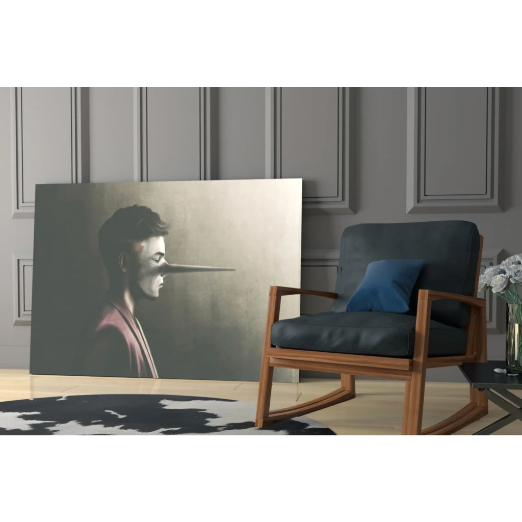 Sepia elongated nose portrait canvas wall art