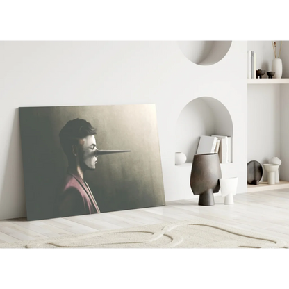 Elongated Nose Portrait Canvas Wall Art in Sepia Tones | Modern Wall Art Decor | vintageantiquesgifts.com