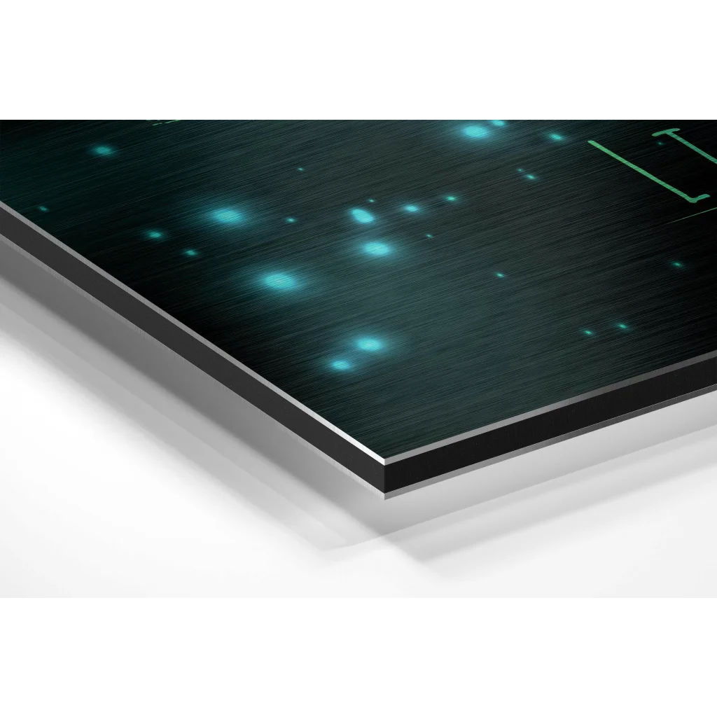 Glowing Circuit Brushed Aluminium Dibond Wall Art | Glass Wall Art Print | vintageantiquesgifts.com