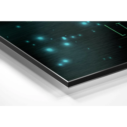 Glowing Circuit Brushed Aluminium Dibond Wall Art | Glass Wall Art Print | vintageantiquesgifts.com