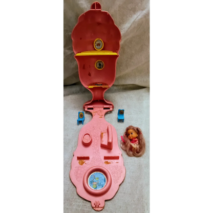 Vintage 1979 Liddle Kiddles Chocolottie’s House playset in pink and red plastic