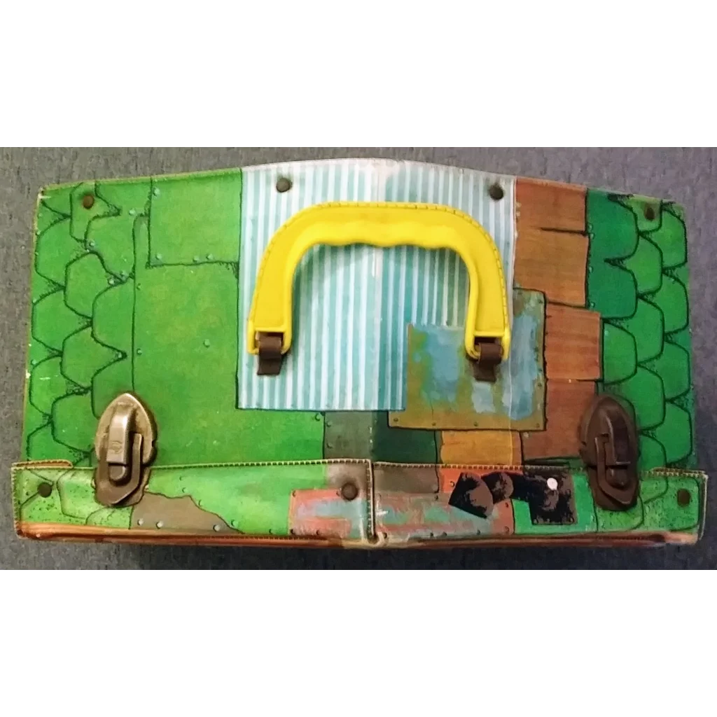 Vintage 1965 Liddle Kiddles Klub carrying case by Mattel with colorful patchwork suitcase