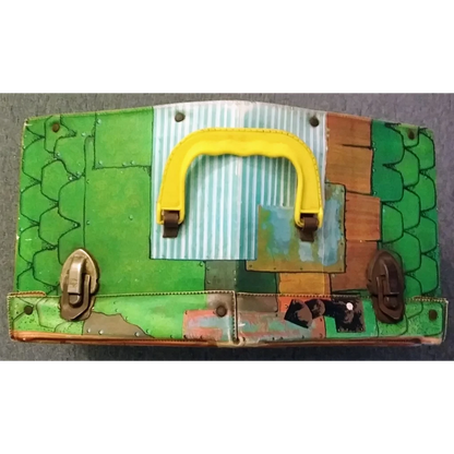 Vintage 1965 Liddle Kiddles Klub carrying case by Mattel with colorful patchwork suitcase