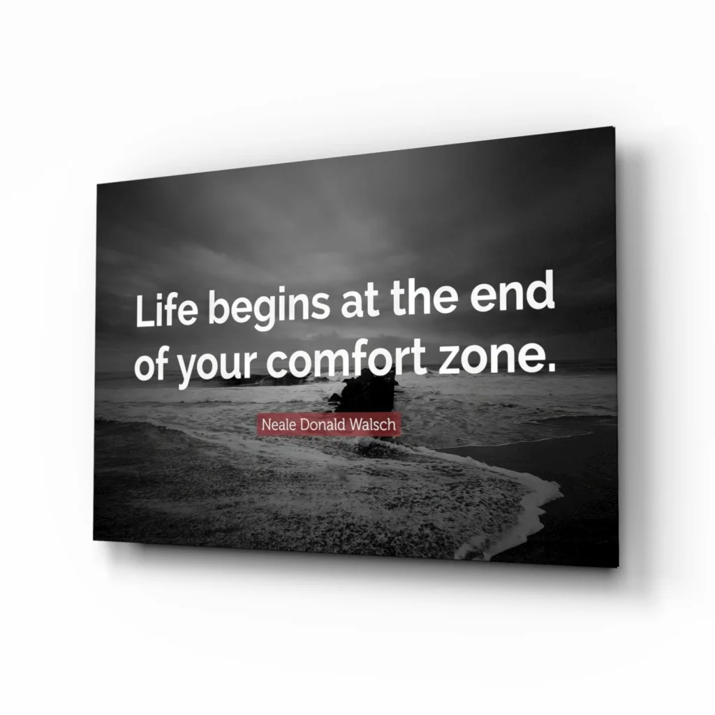 Life Begins Motivational Canvas Wall Art Print | Insigneart USA | vintageantiquesgifts.com