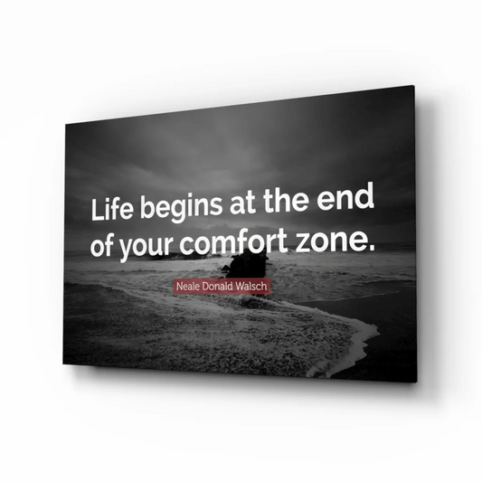 Life Begins Motivational Canvas Wall Art Print | Insigneart USA | vintageantiquesgifts.com
