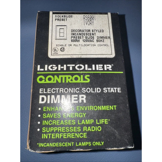 Lightolier RS6001 electronic solid state dimmer 600W ivory