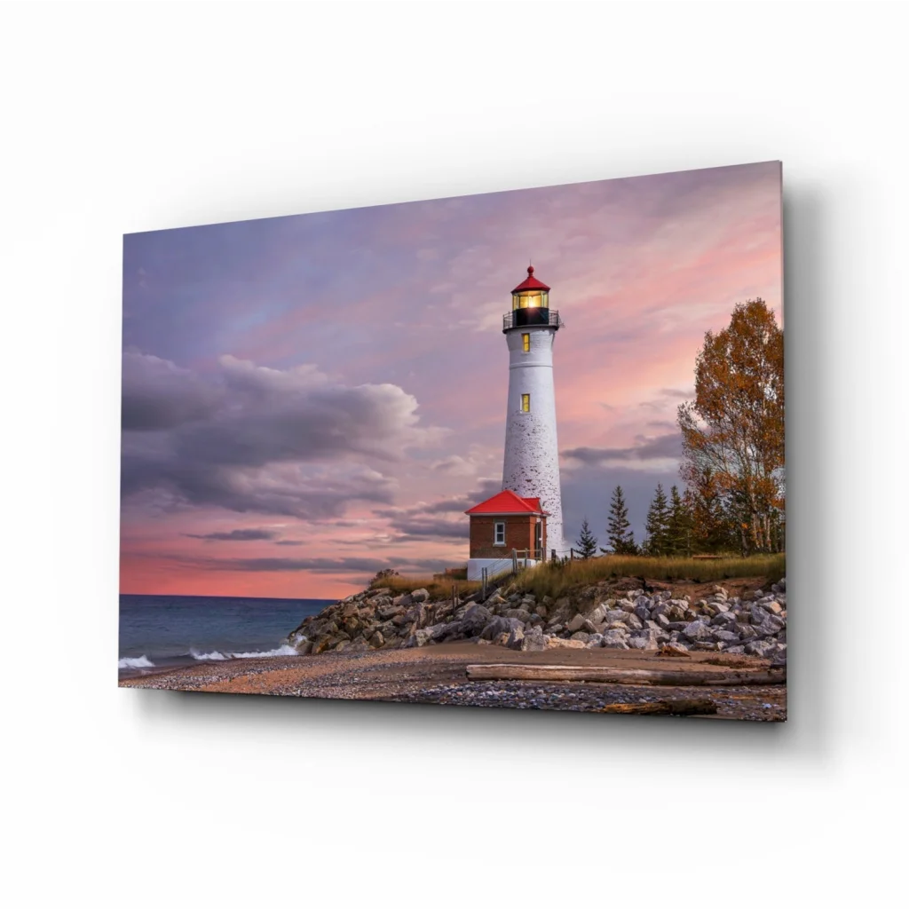 Lighthouse Sunset Canvas Wall Art Print | Insigneart USA | vintageantiquesgifts.com