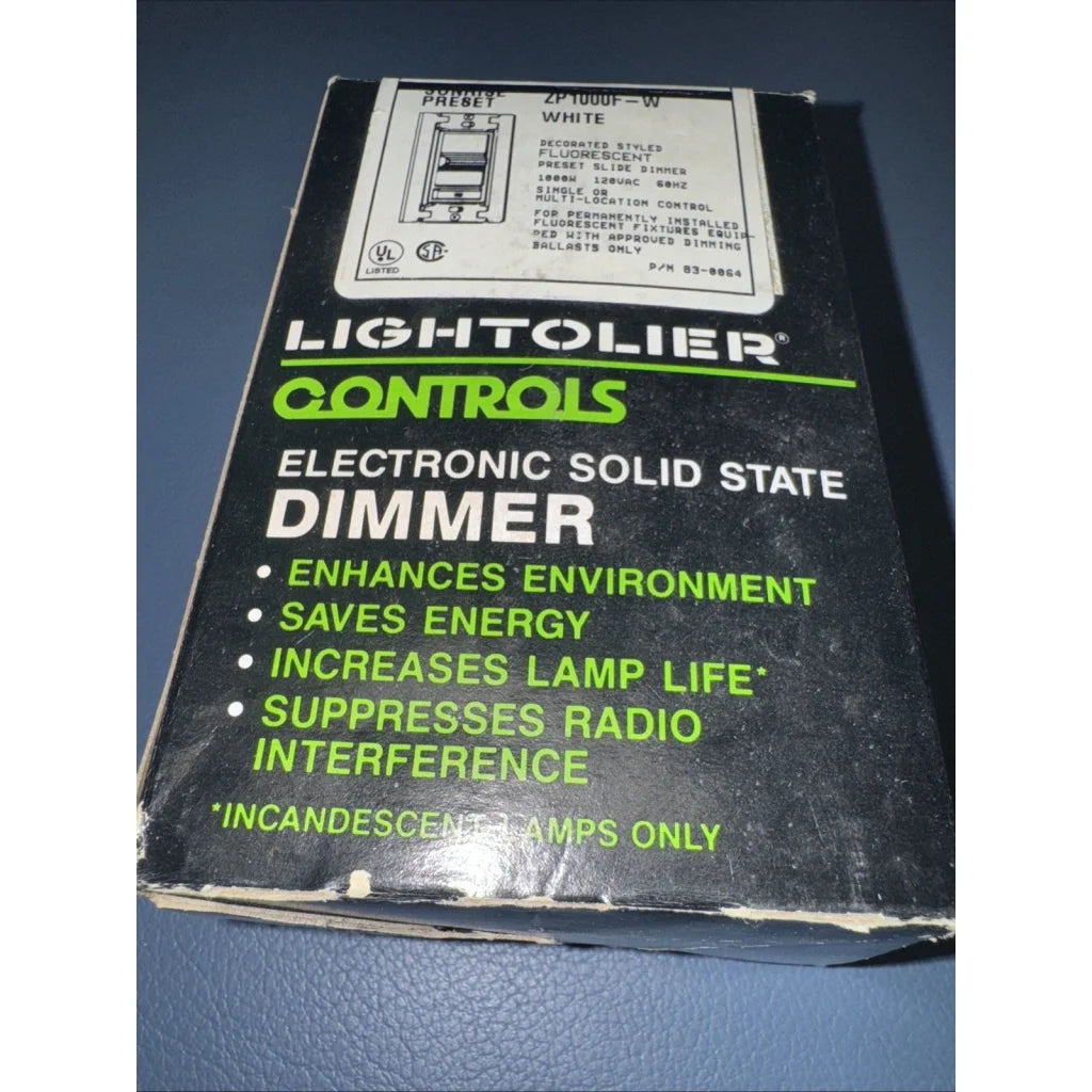 Lightolier Controls ZP1000F-W open box fluorescent dimmer black box back