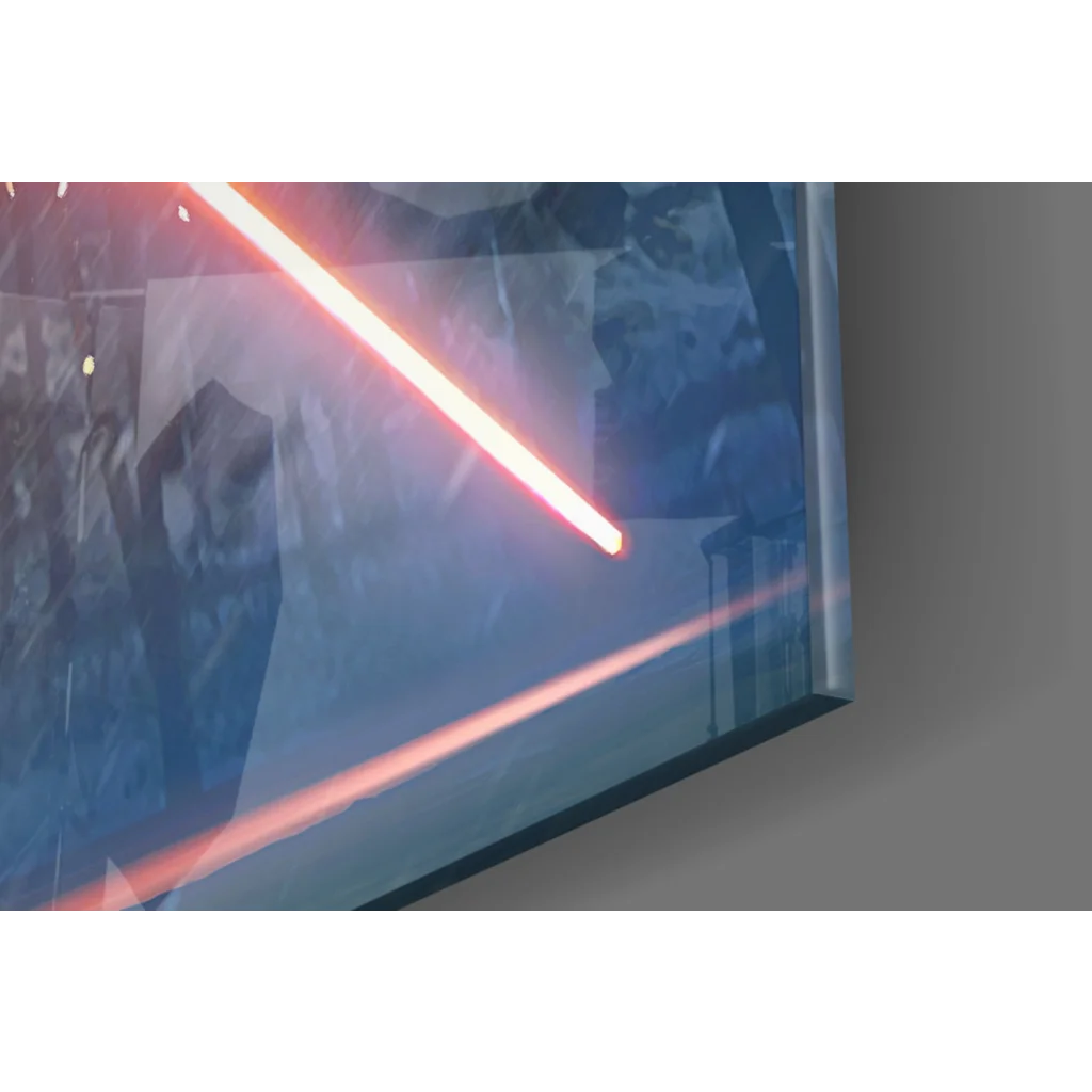 Glowing red lightsaber in Dark Sith Warrior Star Wars wall art