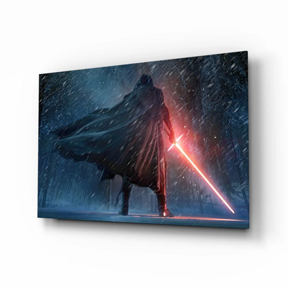 Dark Sith Warrior Canvas Wall Art with Red Lightsaber | Insigneart USA | vintageantiquesgifts.com