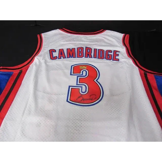 White Lil Bow Wow Cambridge basketball jersey w coa with red and blue CAMBRIDGE number 3