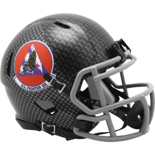 Limited Edition Air Force 63rd Fighter Squadron Carbon Fiber Mini Helmet | Creative Sports | vintageantiquesgifts.com