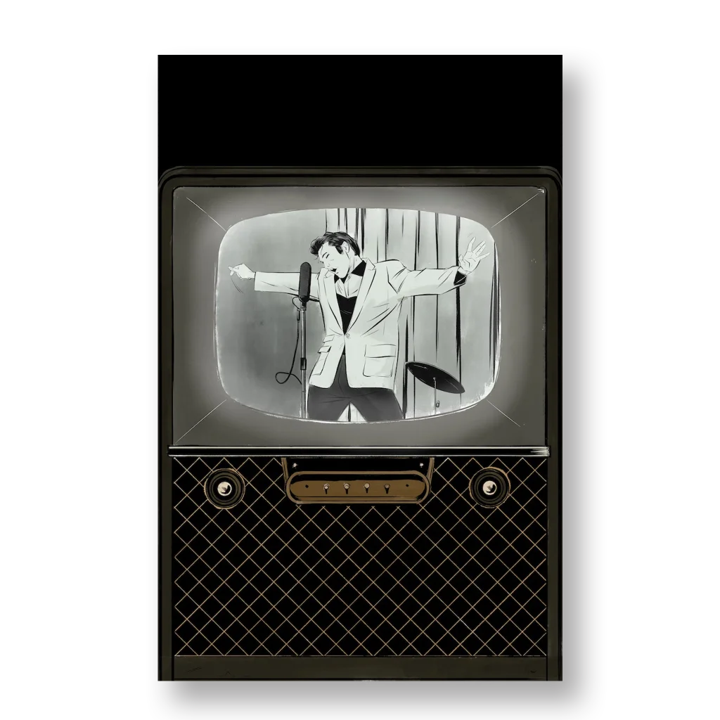 Limited edition high quality vintage TV showing Elvis Presley for Super Deluxe Collection