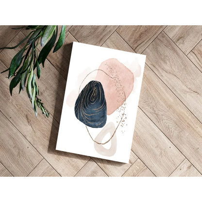 Stunning Blush Navy Gold Insigne Aluminum Prints | Modern Wall Art Decor | vintageantiquesgifts.com