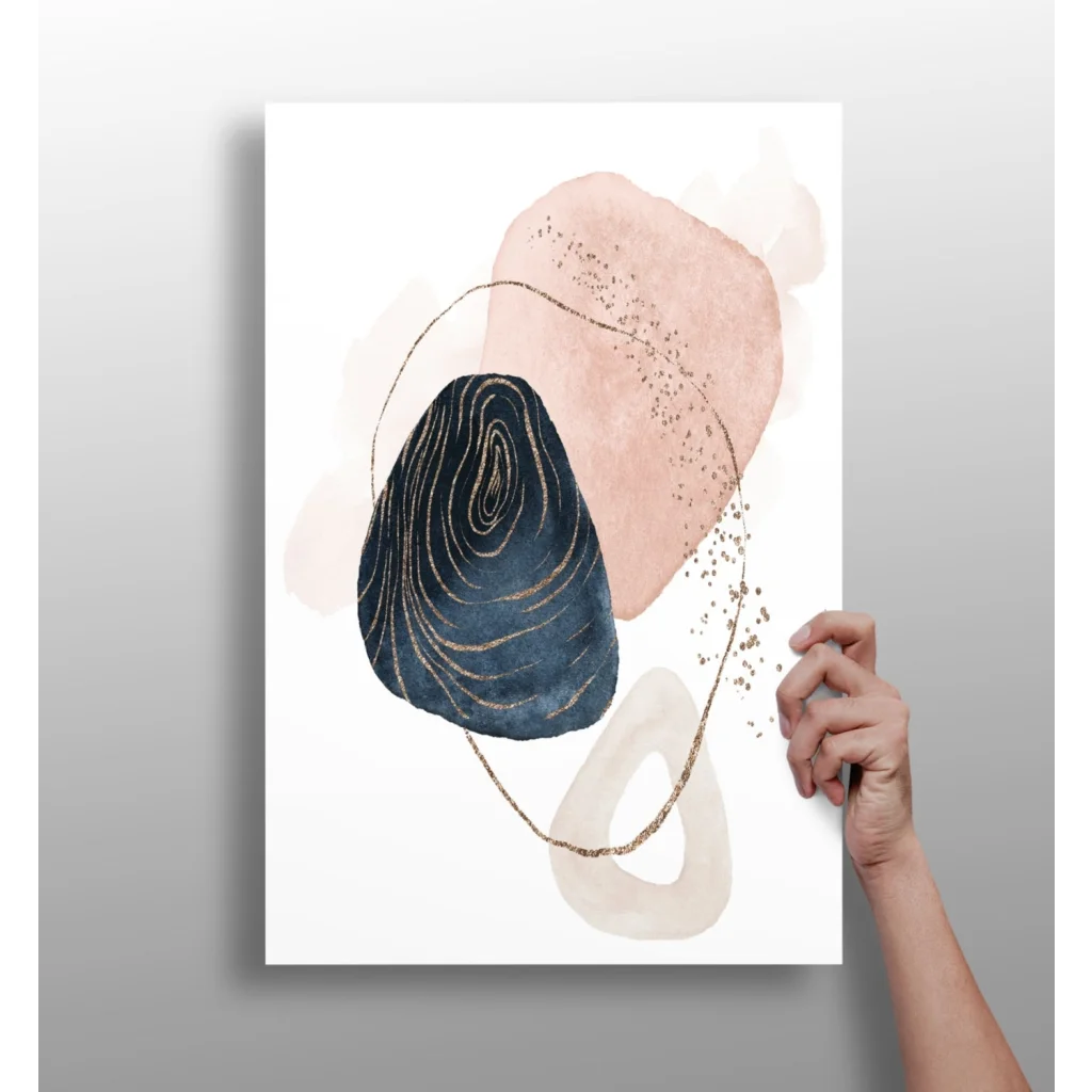 Stunning Blush Navy Gold Insigne Aluminum Prints | Insigneart USA | vintageantiquesgifts.com