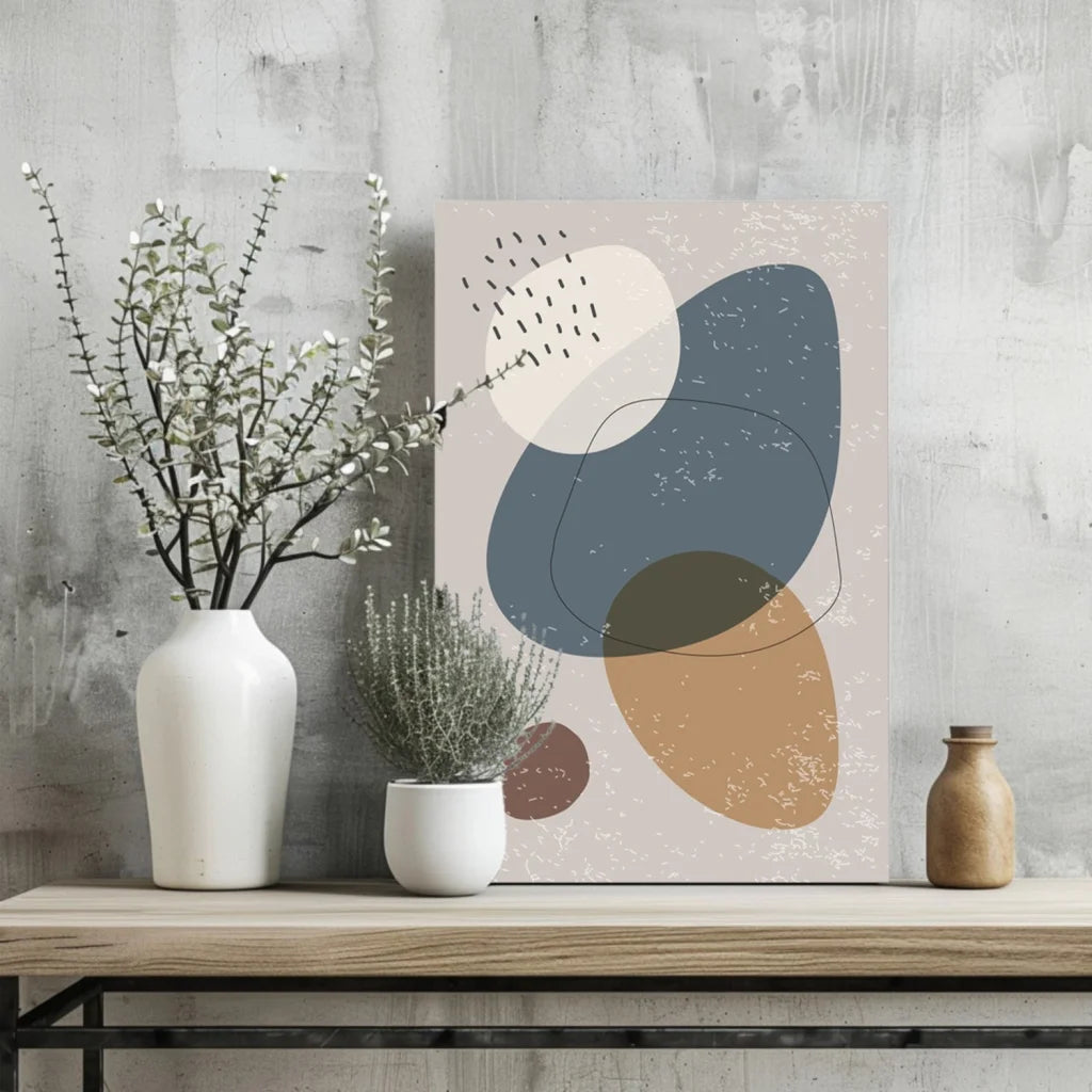 Insigne Aluminum Prints in Muted Blue Abstract Organic Shapes | Glass Wall Art Print | vintageantiquesgifts.com