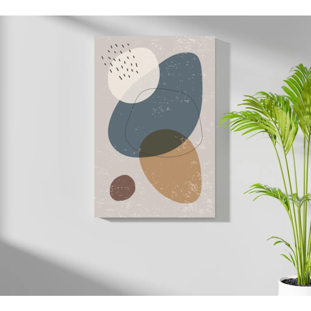 Modern Insigne aluminum prints of muted blue abstract organic shapes